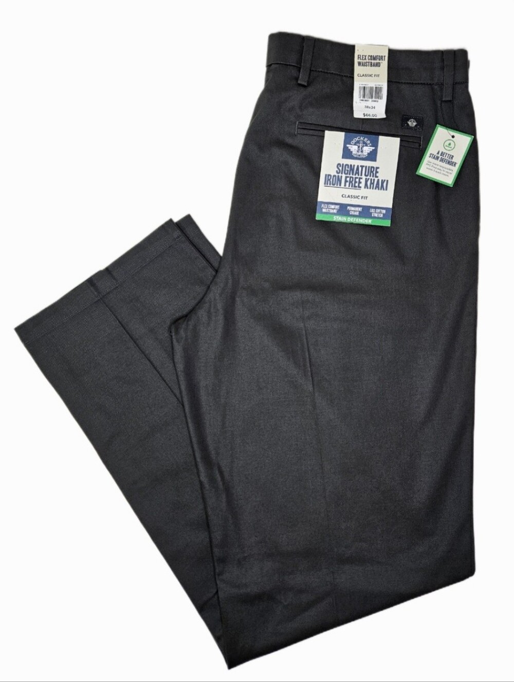 NWT Dockers Mens Signature Classic Fit lron Free Khaki Pant Steelhead Size 38X34
